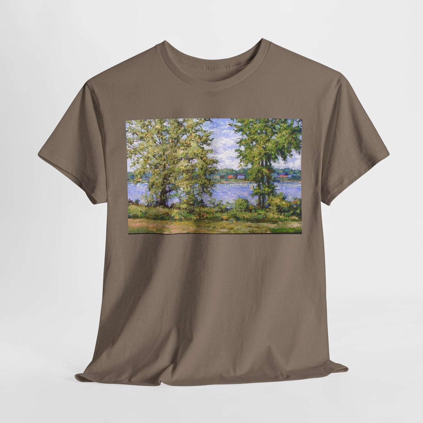 Stylish Unisex Heavy Cotton Tee with Nature Print - Perfect for Casual Wear and Outdoor Adventures