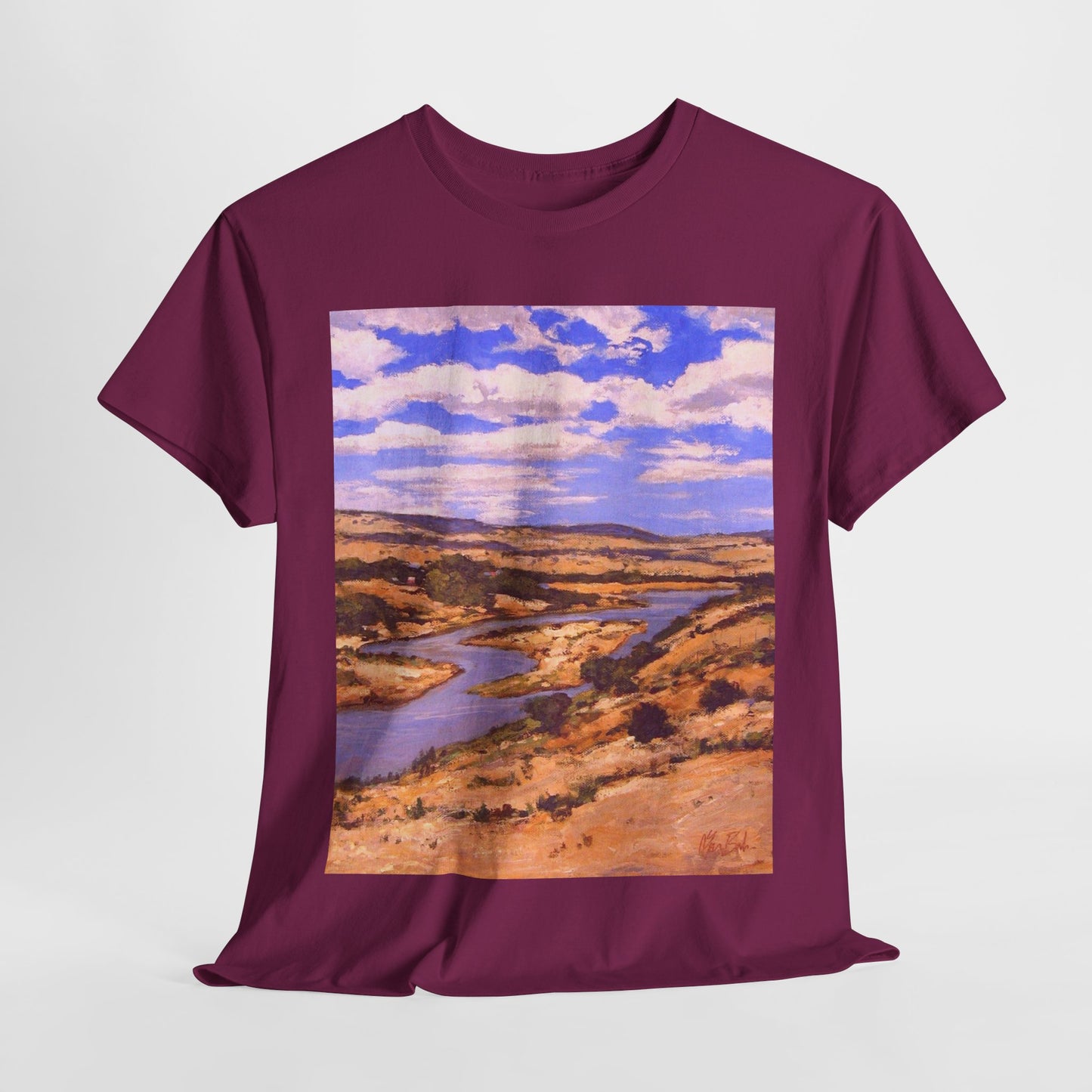 Serene Landscape Unisex Heavy Cotton Tee – Perfect for Nature Lovers