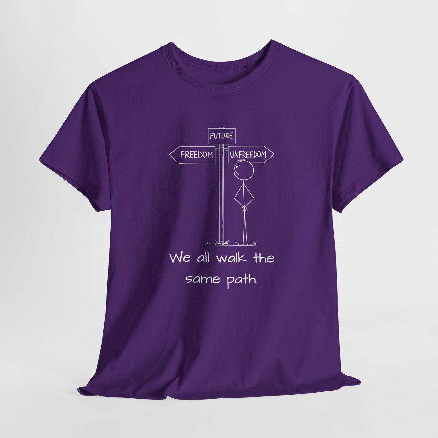 Unisex Heavy Cotton Tee - "We All Walk the Same Path" Inspirational Tee