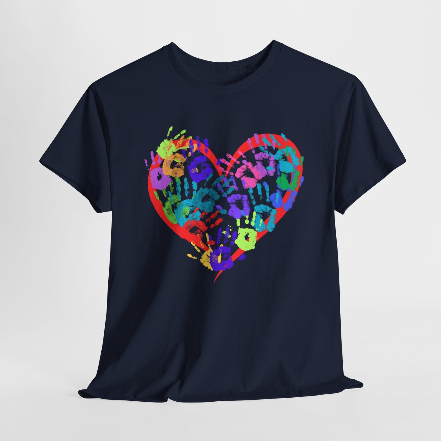 Colorful Heart Unisex Heavy Cotton Tee - Perfect for Valentine's Day & Everyday Love