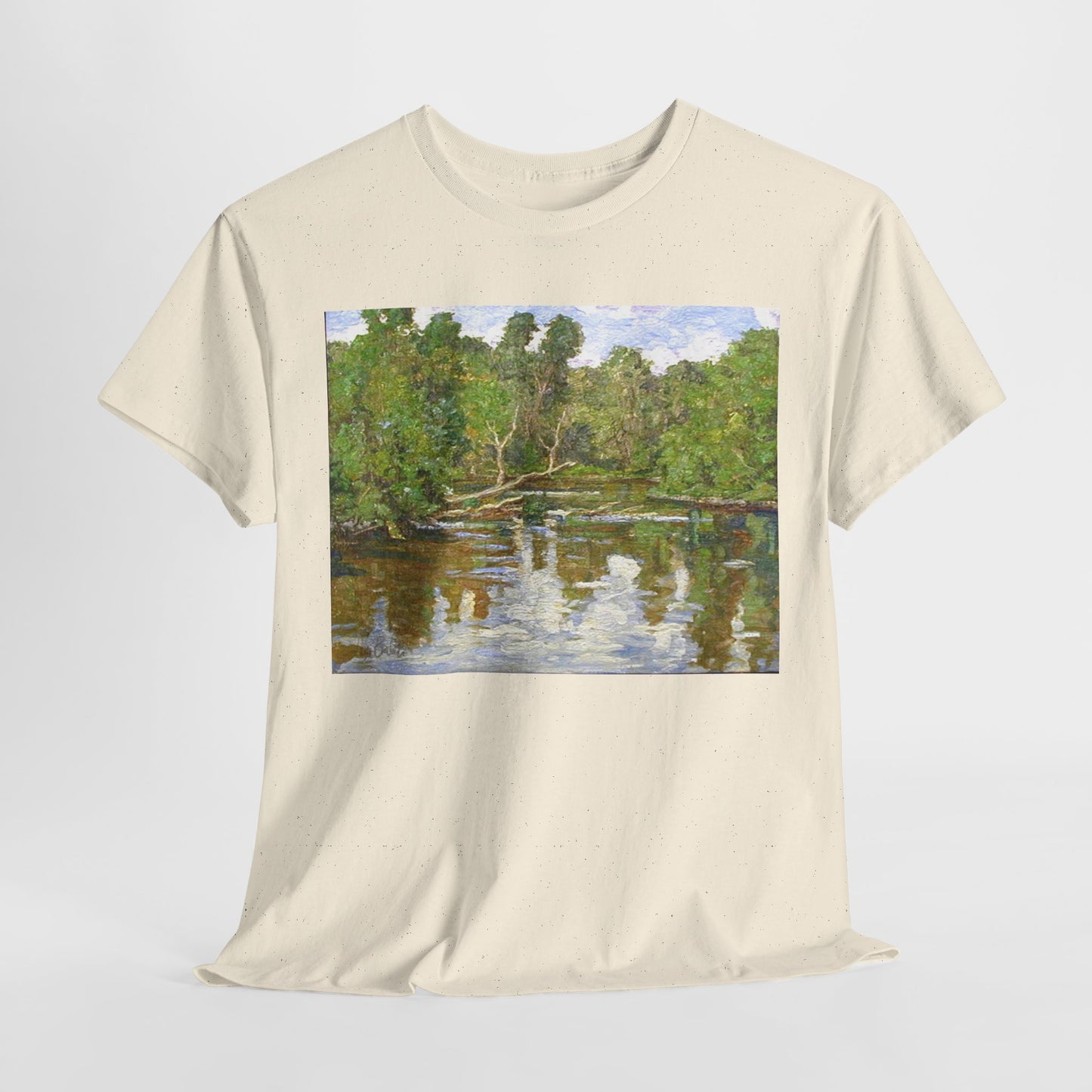 Nature Inspired Unisex Heavy Cotton Tee - Colorful Landscape Design
