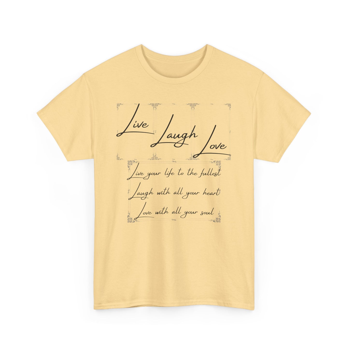 Live Laugh Love Unisex Heavy Cotton Tee - Positive Vibes T-Shirt