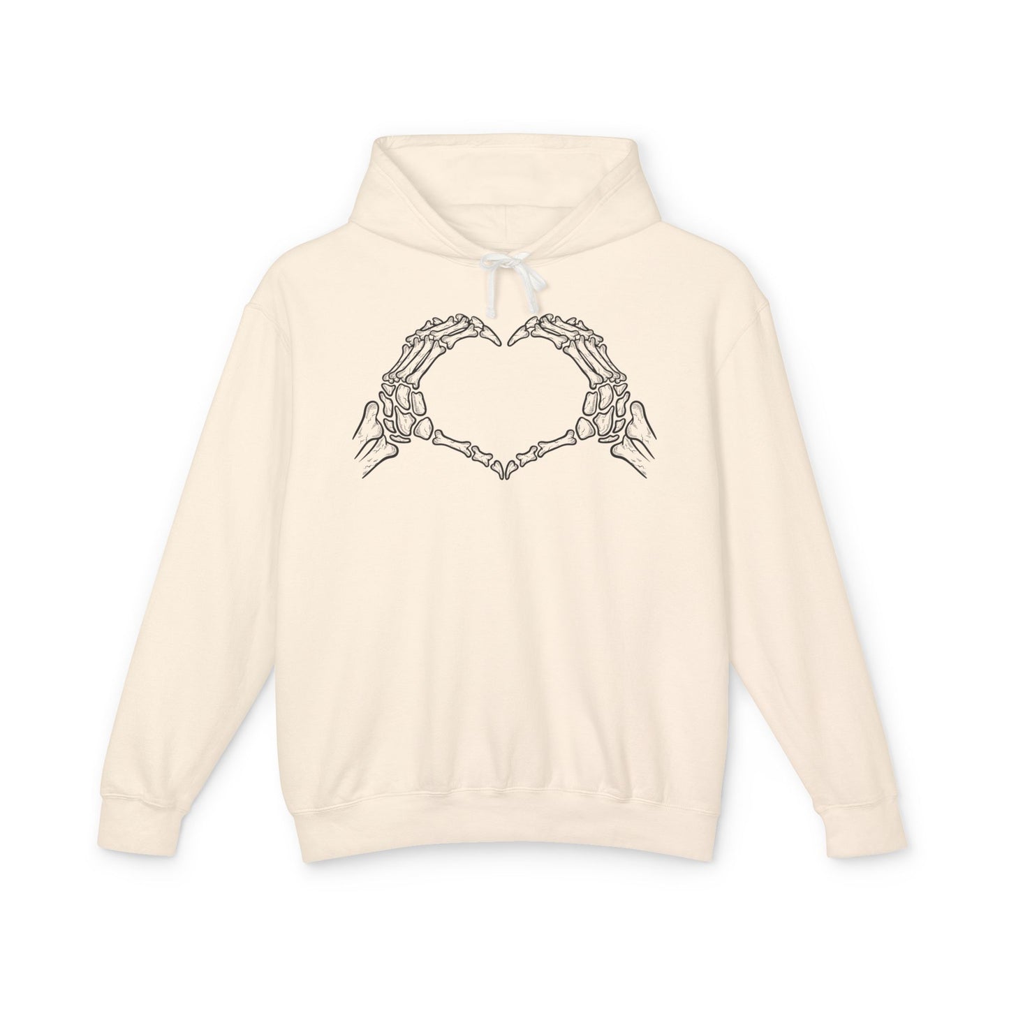 Skeleton Hands Heart Unisex Lightweight Hoodie, Skeleton Hoodie, Gift for Him, Gift for Her, Halloween Sweatshirt, Cozy Casual Wear