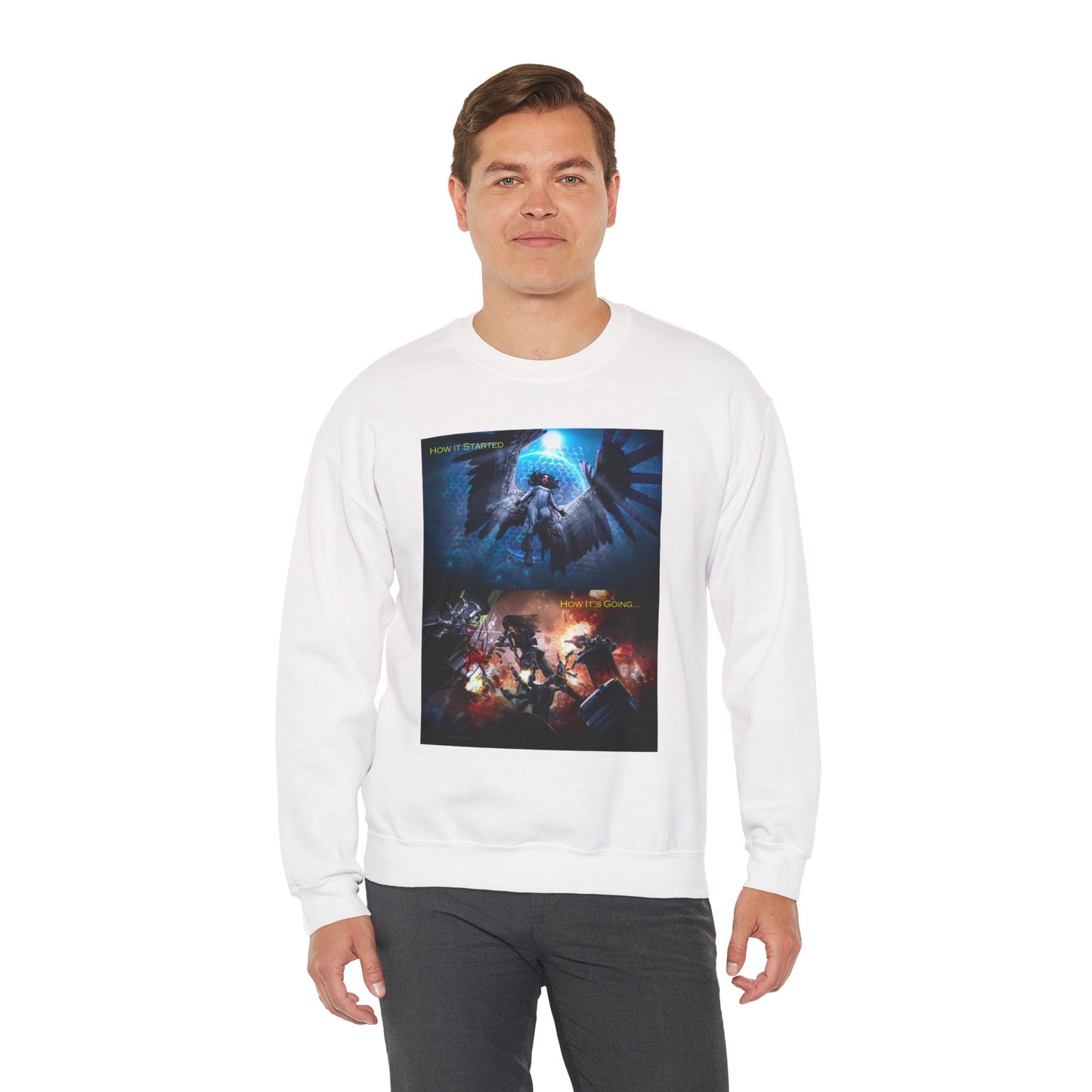 Artistic Graphic Crewneck Sweatshirt | Stylish Unisex Pullover for Casual Wear, Gift for Friends, Cozy Apparel, Unique Fashion