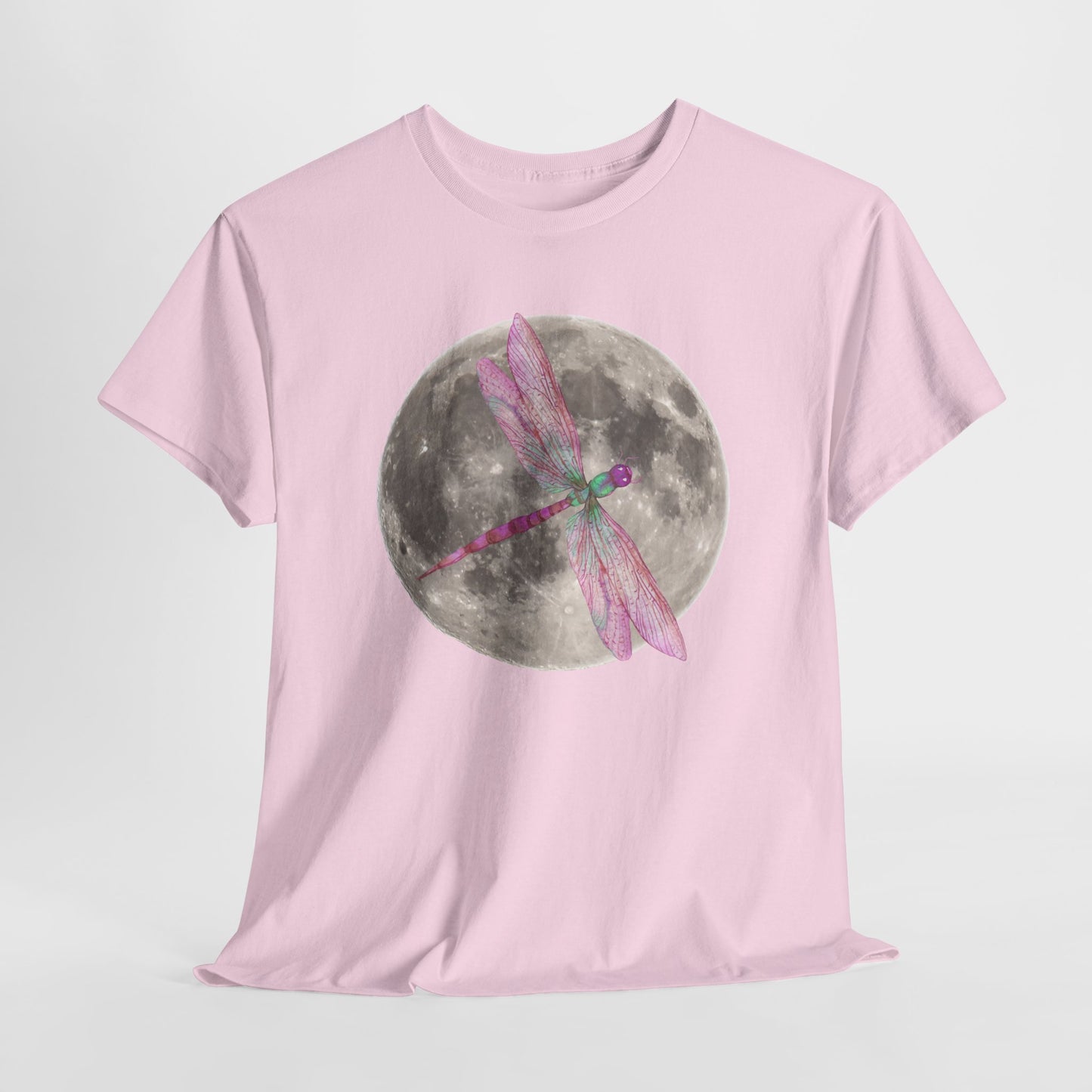 Moonlight Dragonfly Tee, Enchanted Nature Shirt for Dreamers, Boho Style Gift, Celestial Gifts, Casual Everyday Wear