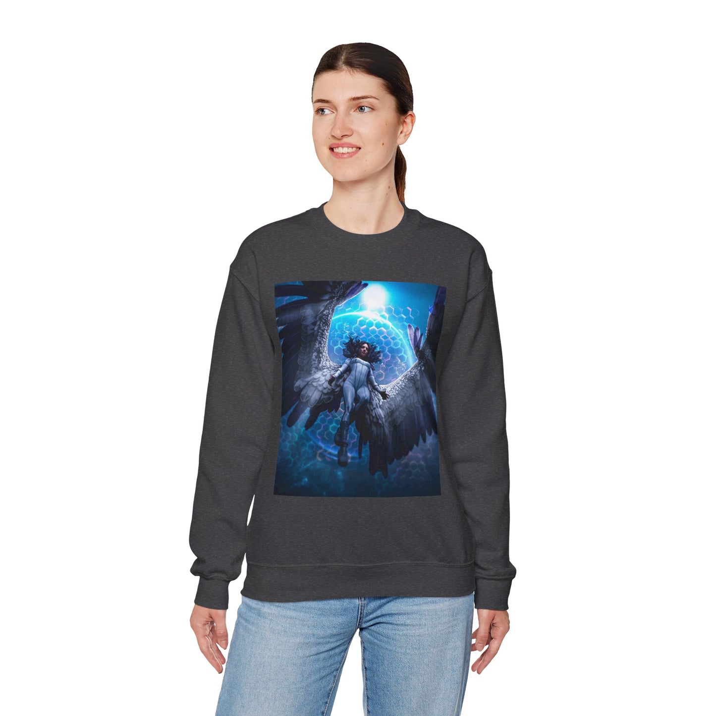 Dawn in Flight - Crewneck Sweatshirt, Cozy Unisex Apparel, Perfect Gift for Dreamers, Spiritual Comfort, Everyday Wear