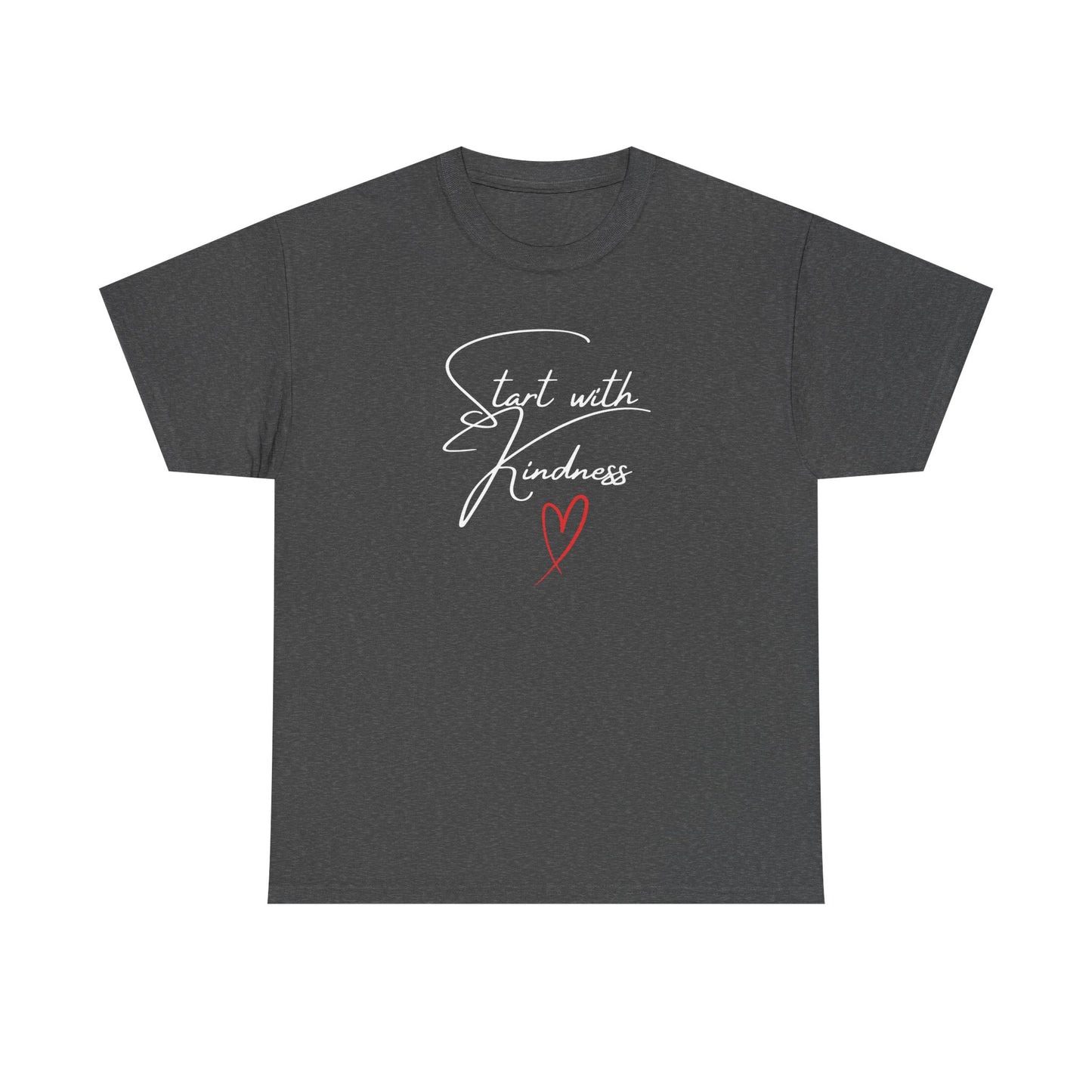Unisex Heavy Cotton Tee - 'Start with Kindness' Inspirational T-Shirt