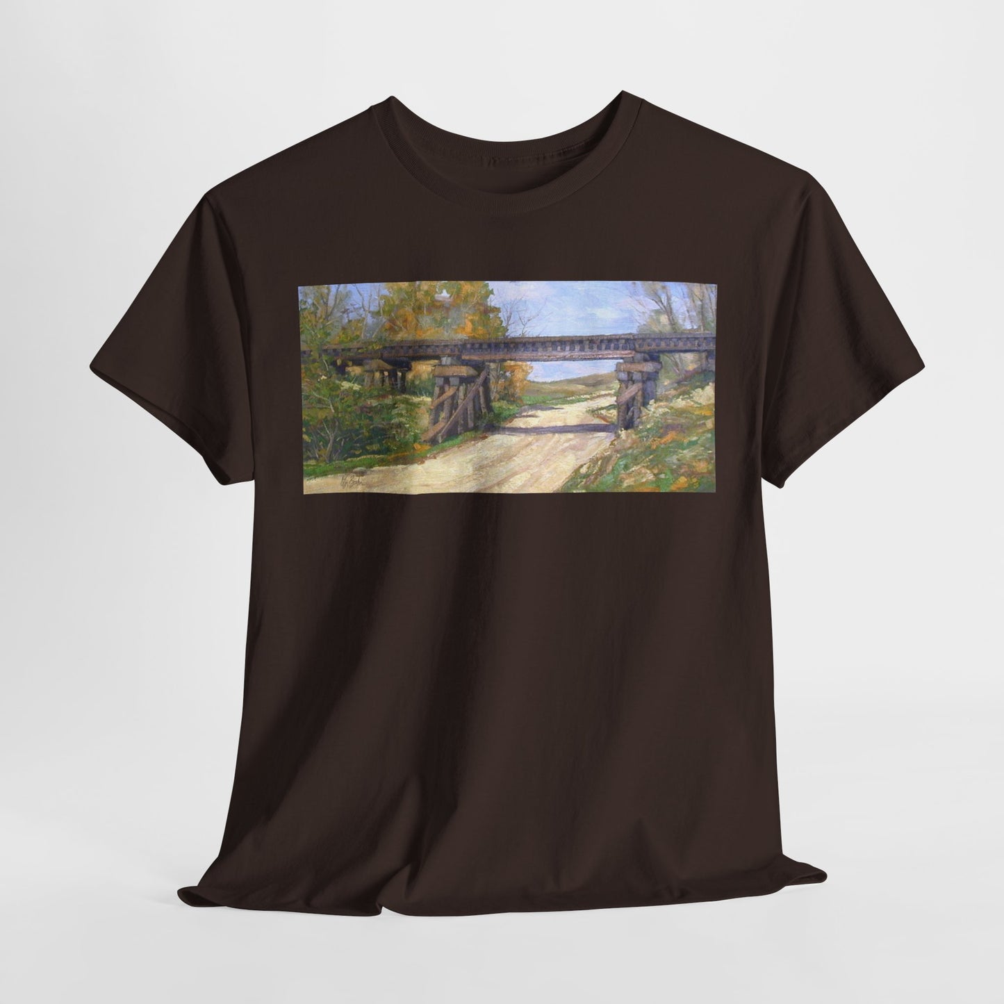 Artistic Cotton Tee – Vintage Landscape Print