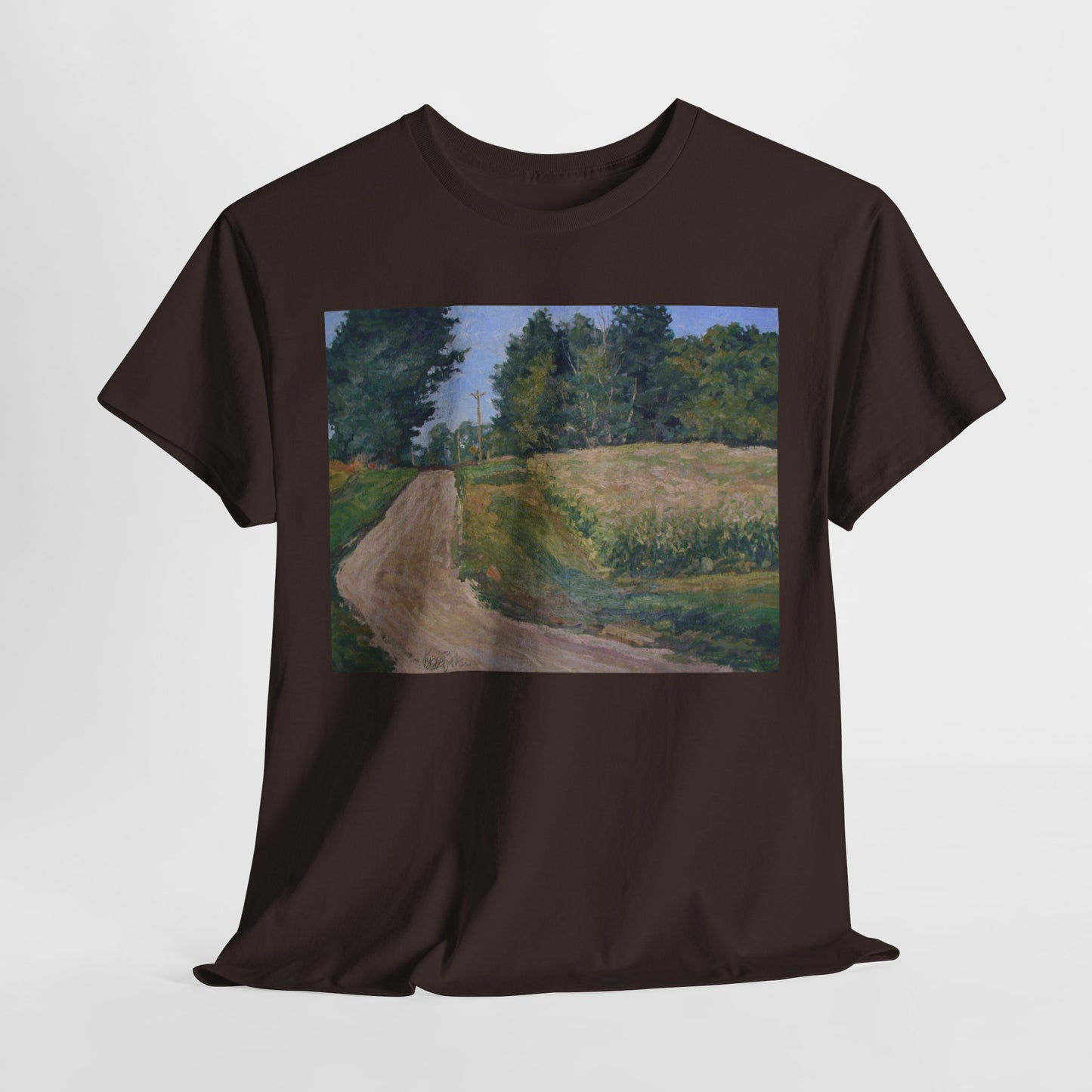 Scenic Landscape Unisex Heavy Cotton Tee - Vintage Nature Vibe