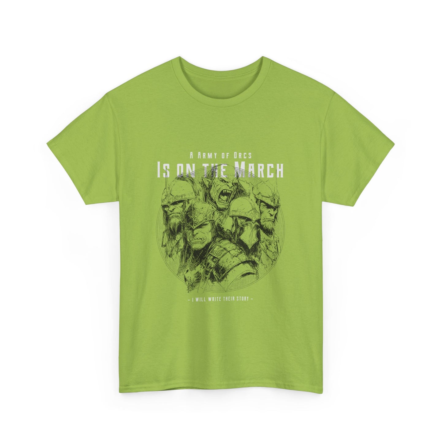 Unisex Heavy Cotton Tee - Fantasy Orc Graphic Tee for Adventure Novel Enthusiasts