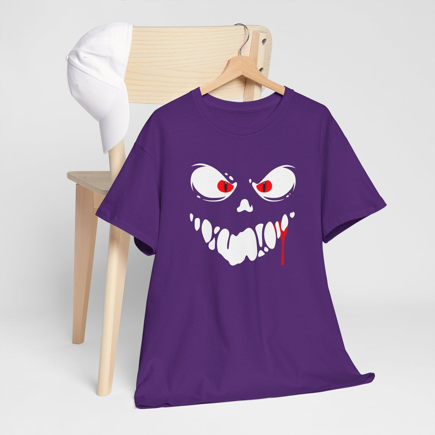 Freaky Halloween Unisex Heavy Cotton Tee - Scary Ghost Design