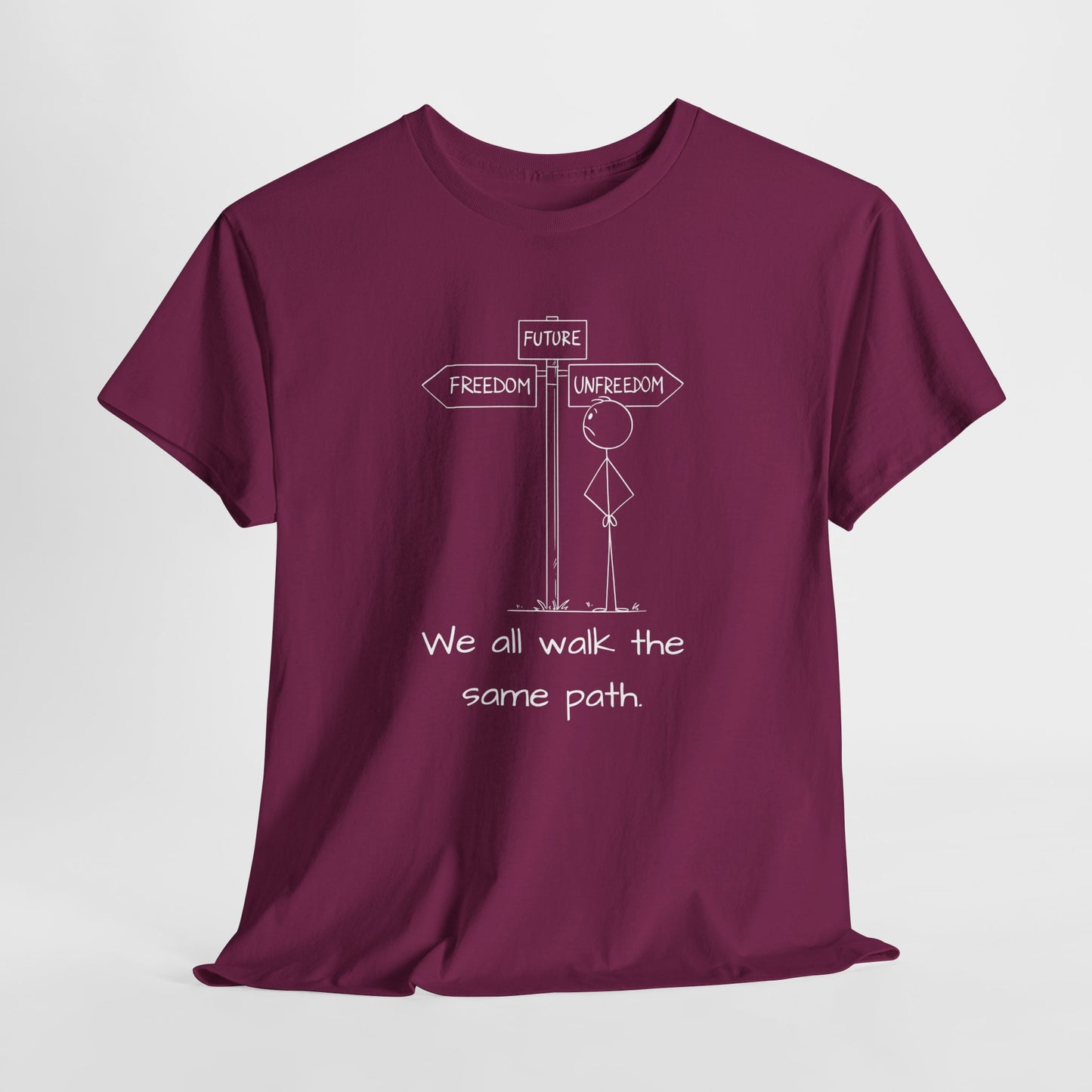 Unisex Heavy Cotton Tee - "We All Walk the Same Path" Inspirational Tee