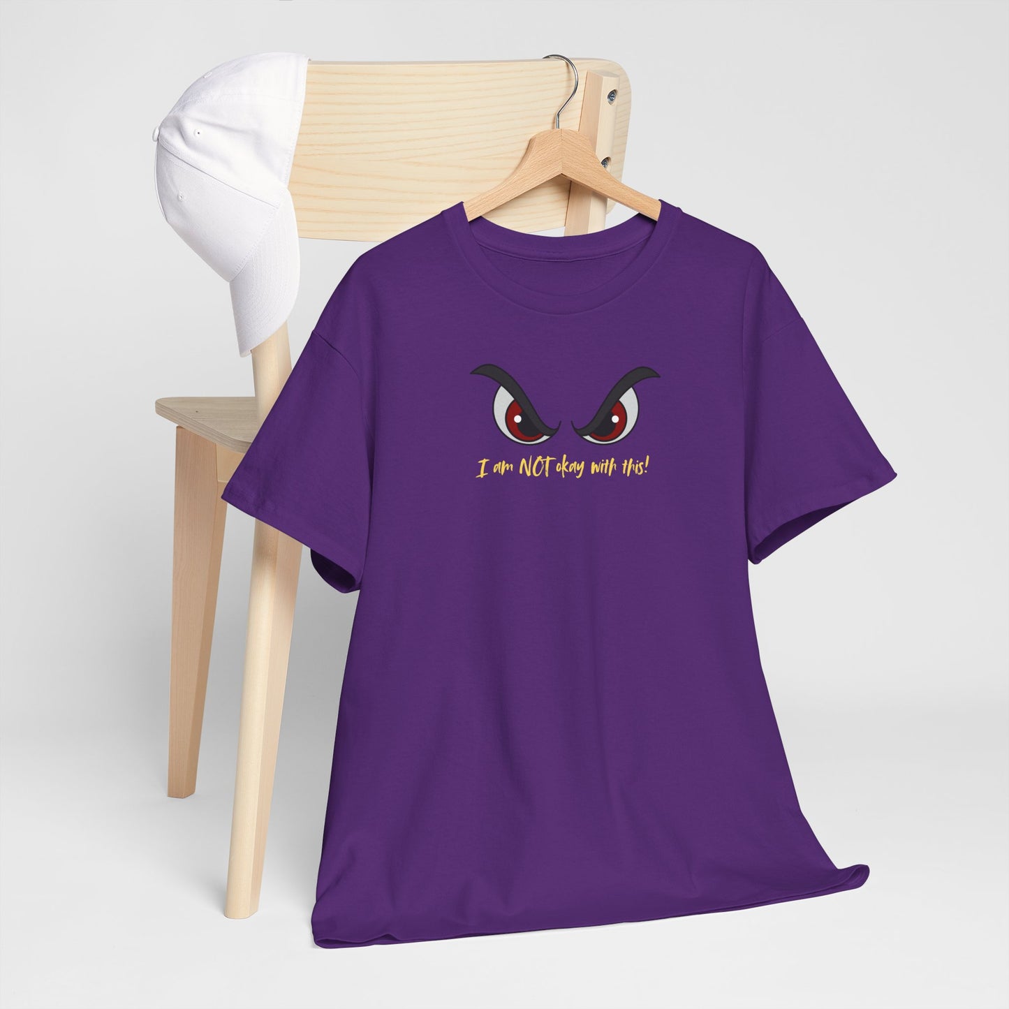 Funny Unisex Heavy Cotton Tee - "I’m not okay with this!"