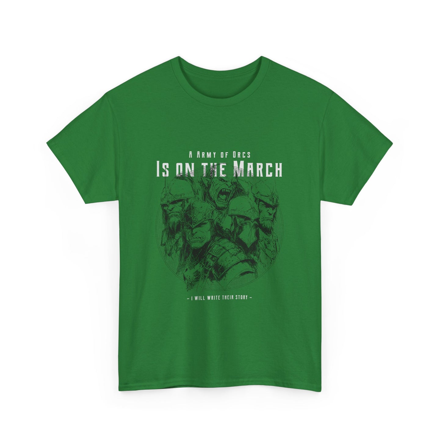 Unisex Heavy Cotton Tee - Fantasy Orc Graphic Tee for Adventure Novel Enthusiasts