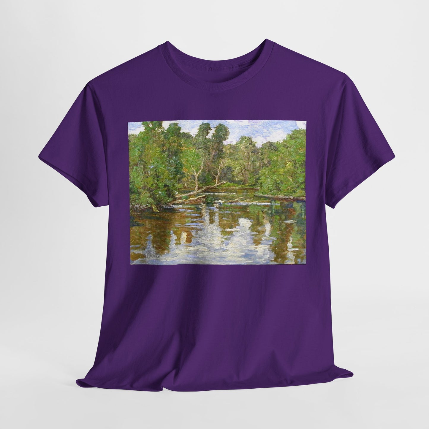 Nature Inspired Unisex Heavy Cotton Tee - Colorful Landscape Design