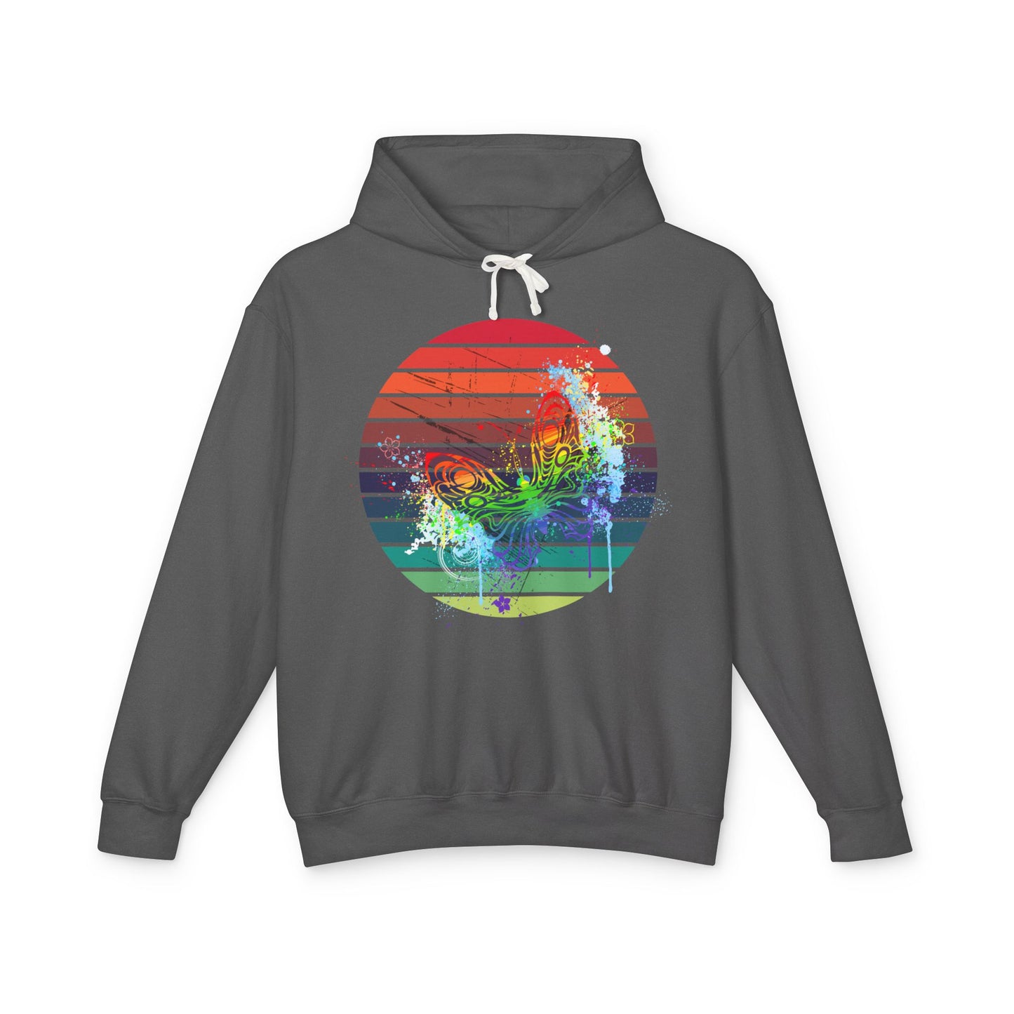 Vibrant Sunset Hoodie, Unisex Lightweight Pullover, Casual Wear, Gift for Him or Her, Summer Fashion, Beach Vibes