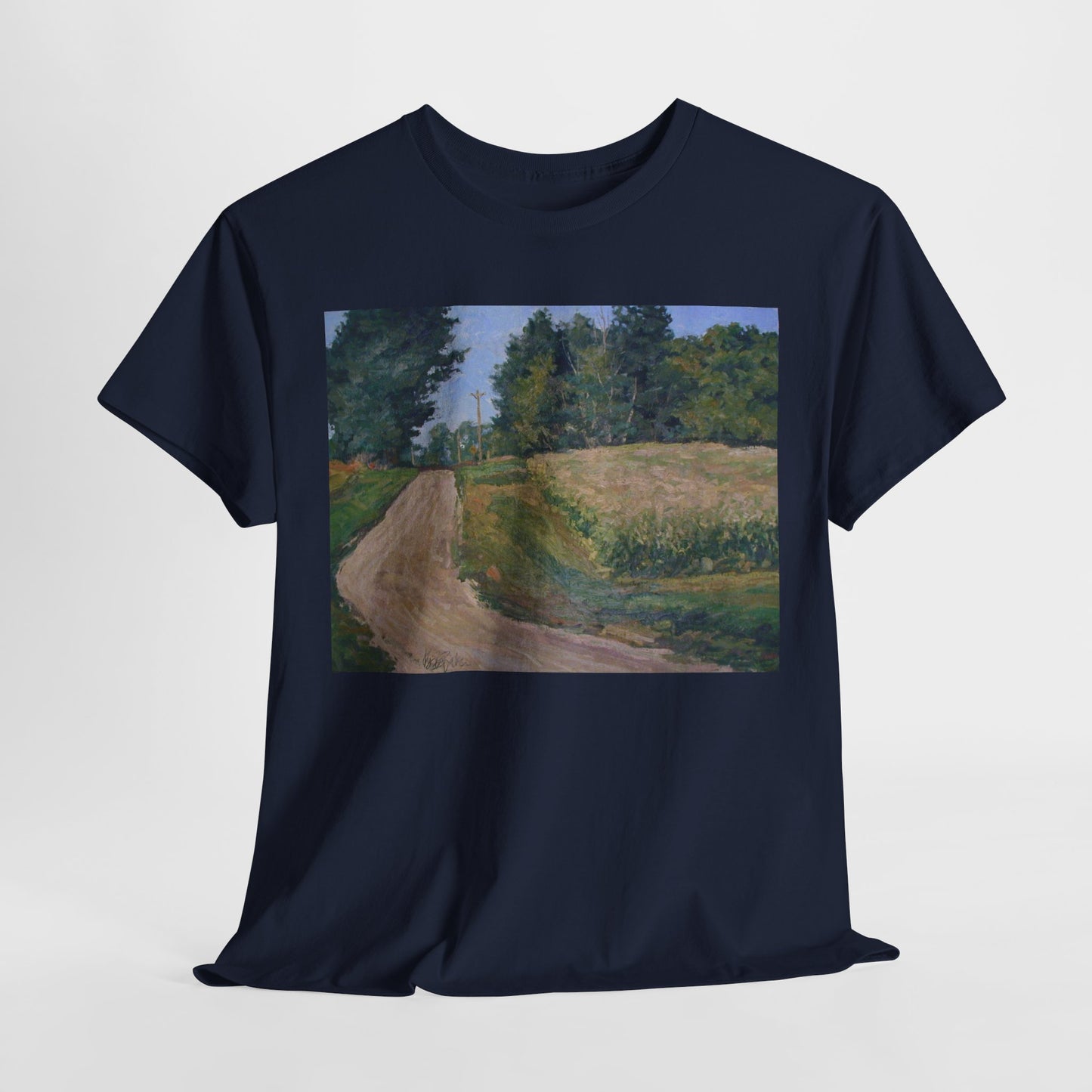 Scenic Landscape Unisex Heavy Cotton Tee - Vintage Nature Vibe