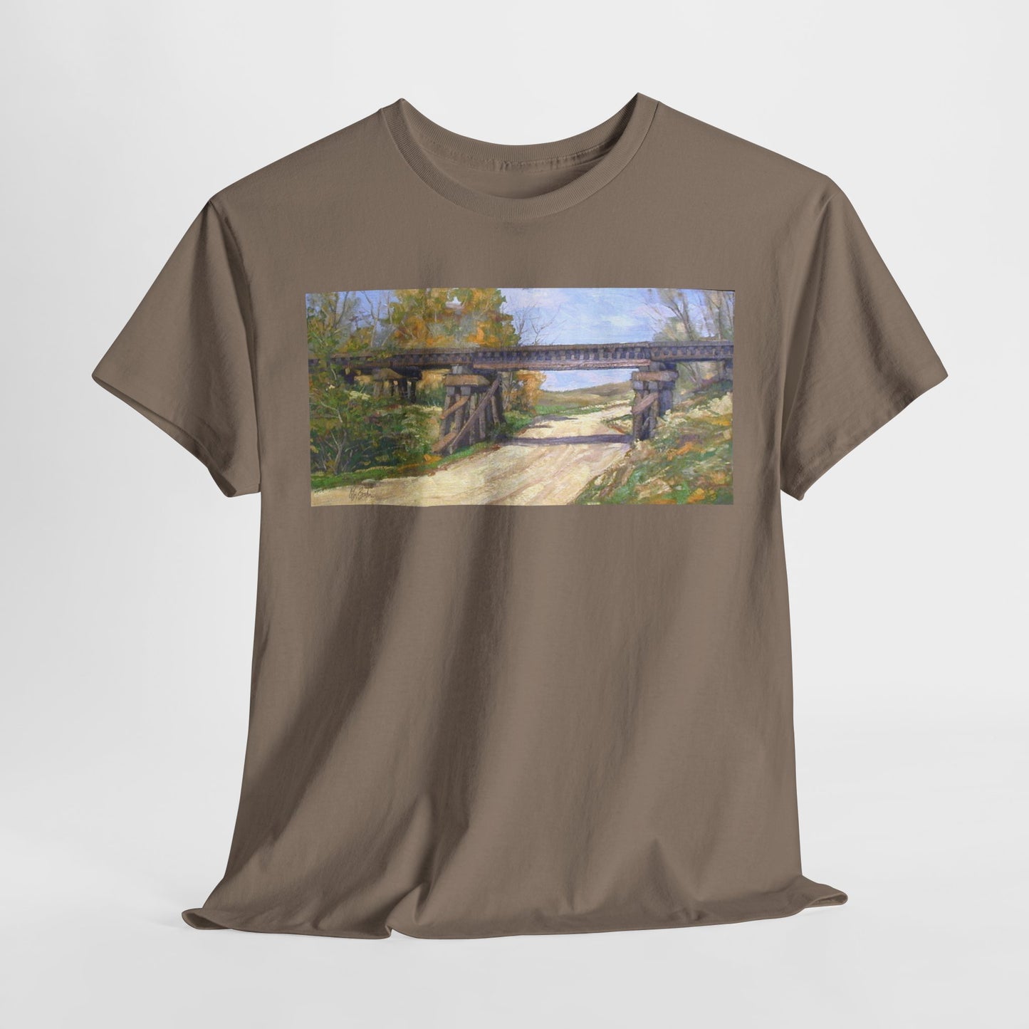 Artistic Cotton Tee – Vintage Landscape Print