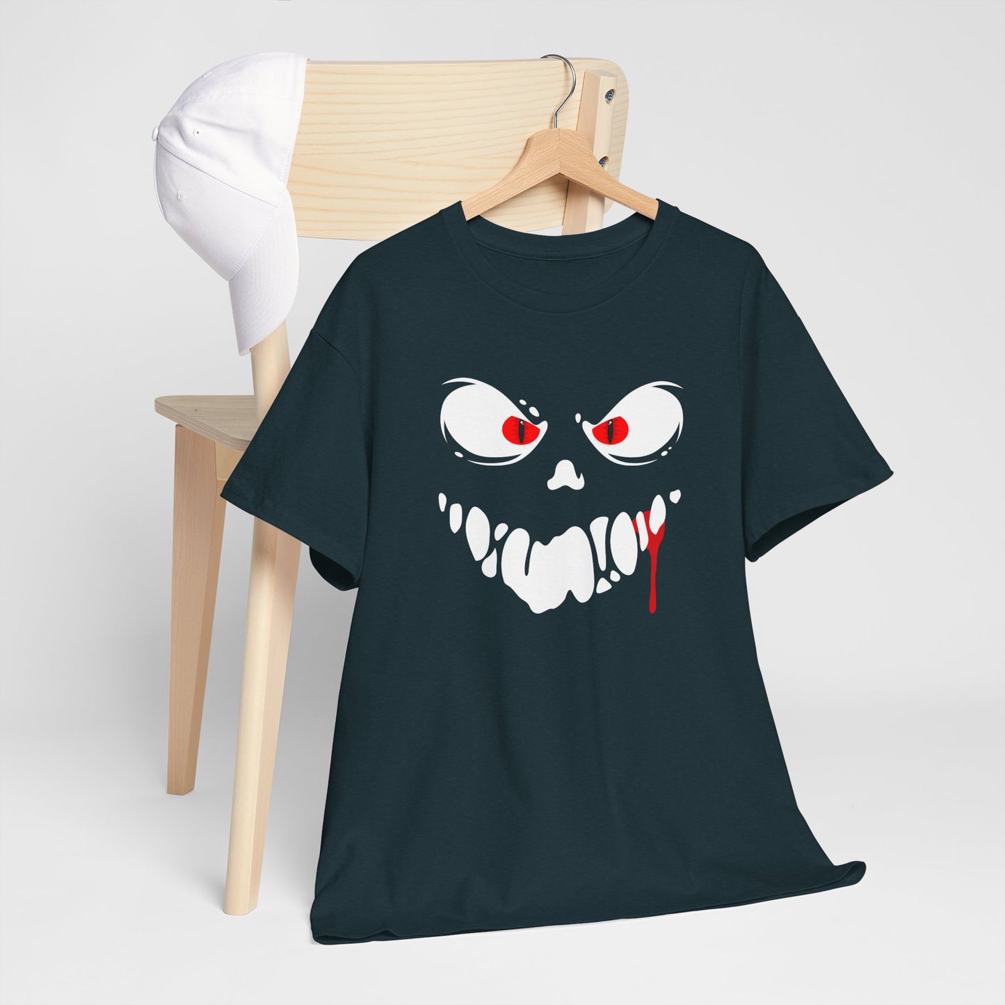 Freaky Halloween Unisex Heavy Cotton Tee - Scary Ghost Design
