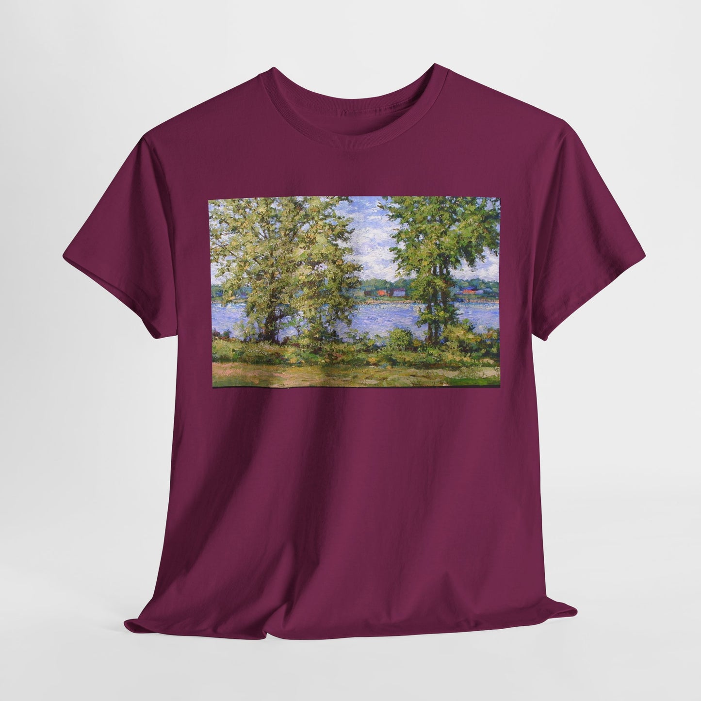 Stylish Unisex Heavy Cotton Tee with Nature Print - Perfect for Casual Wear and Outdoor Adventures