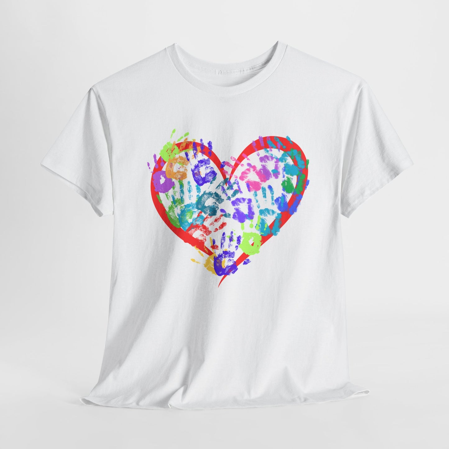 Colorful Heart Unisex Heavy Cotton Tee - Perfect for Valentine's Day & Everyday Love