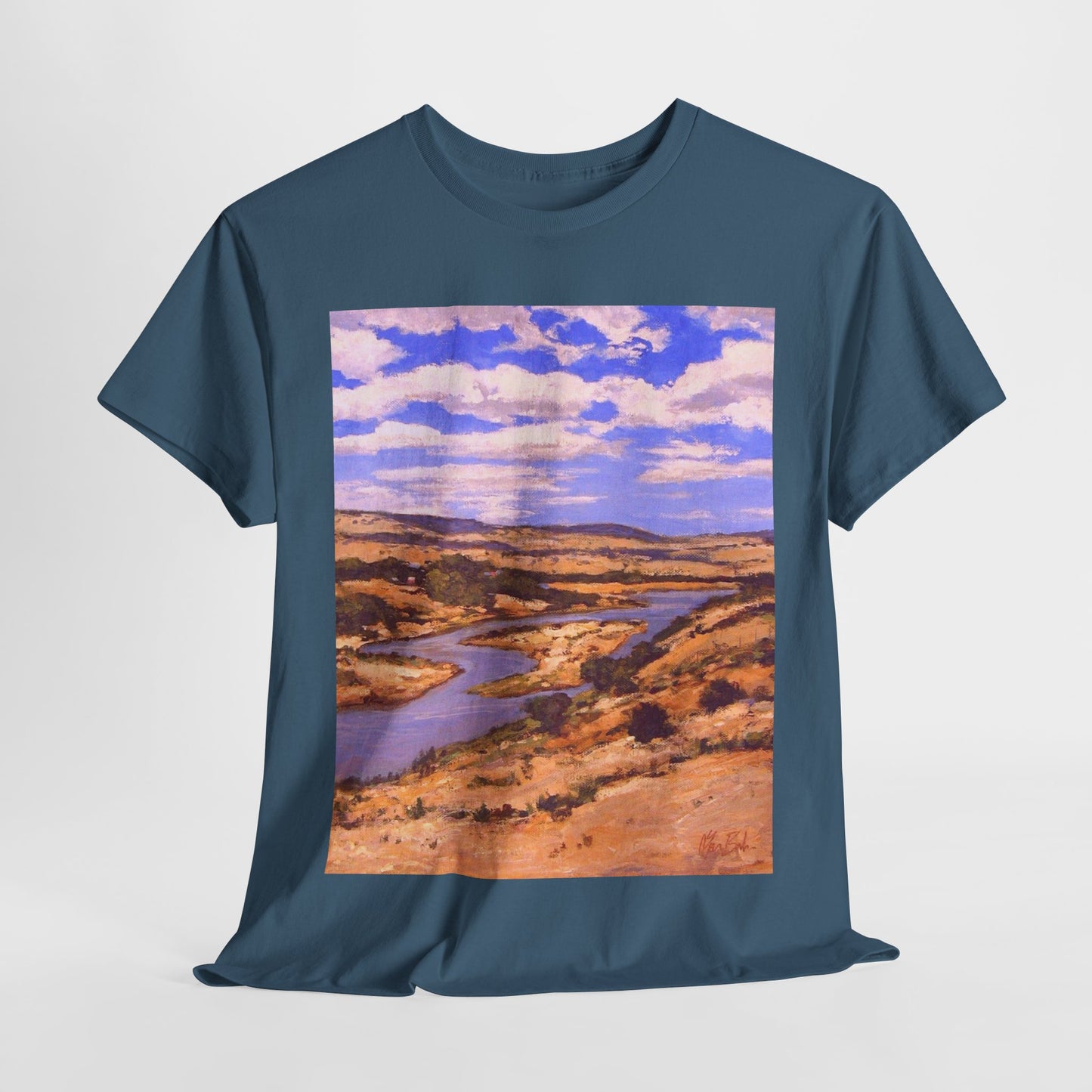 Serene Landscape Unisex Heavy Cotton Tee – Perfect for Nature Lovers