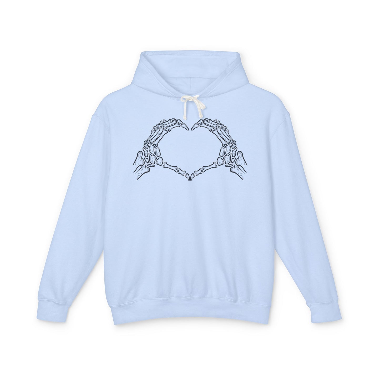 Skeleton Hands Heart Unisex Lightweight Hoodie, Skeleton Hoodie, Gift for Him, Gift for Her, Halloween Sweatshirt, Cozy Casual Wear