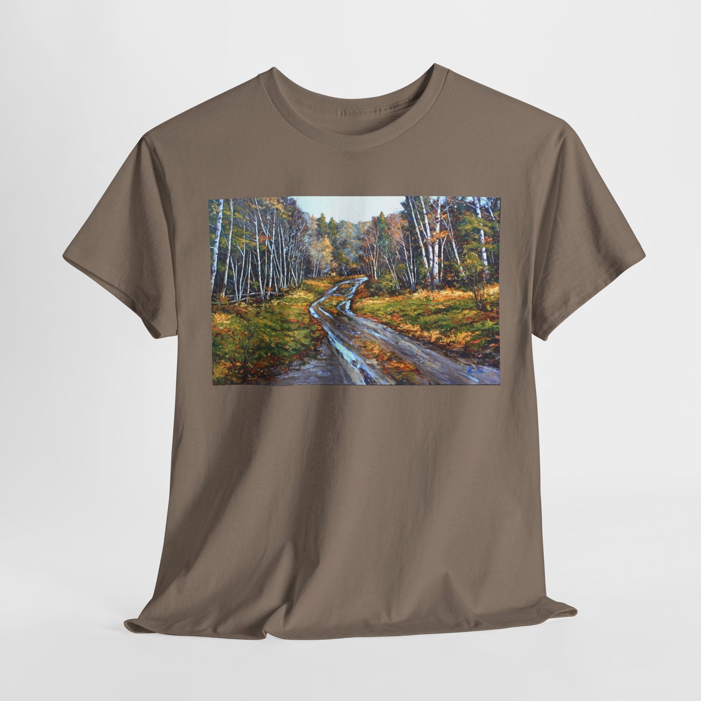 Autumn Landscape Unisex Heavy Cotton Tee - Nature Inspired Tee for Outdoor Lovers