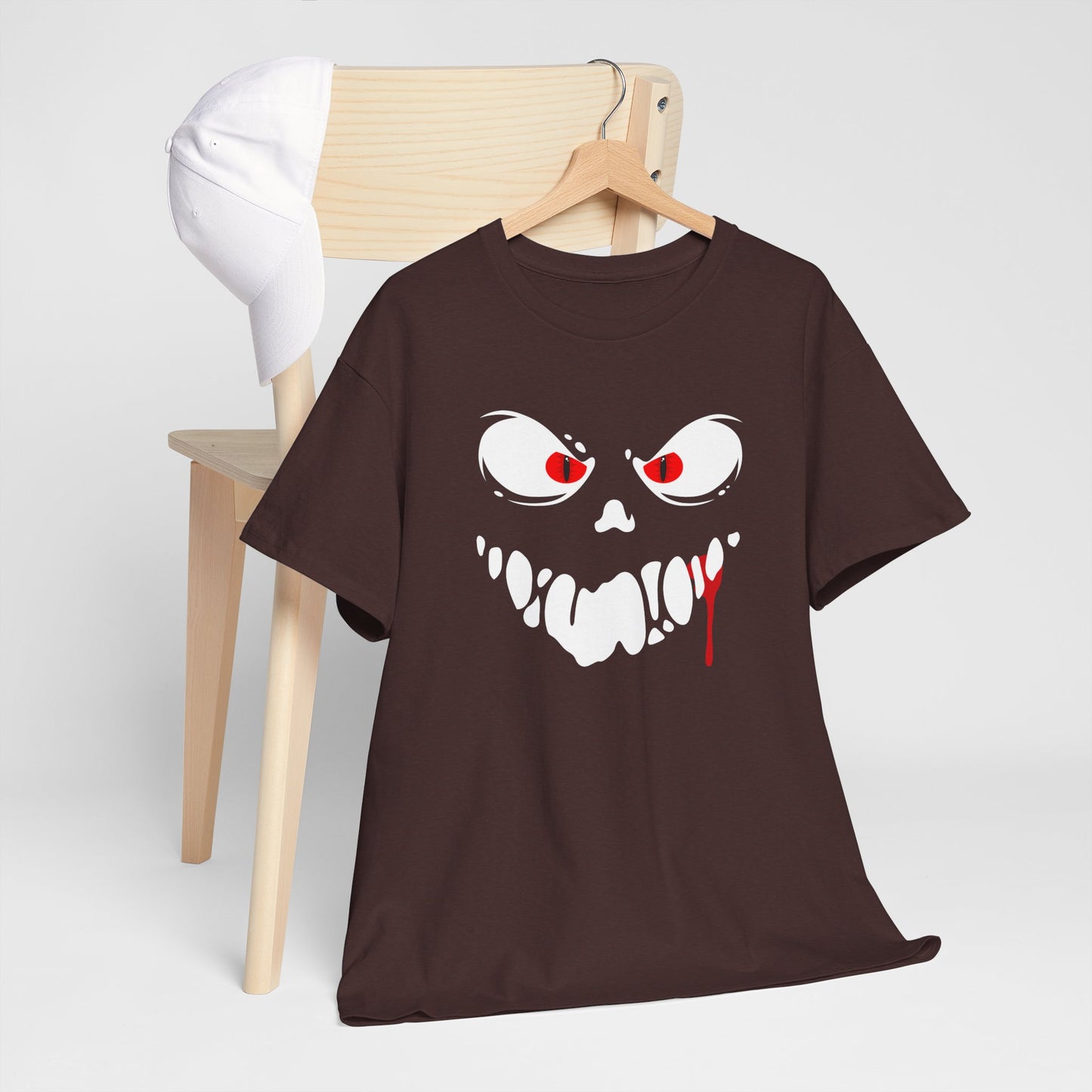 Freaky Halloween Unisex Heavy Cotton Tee - Scary Ghost Design