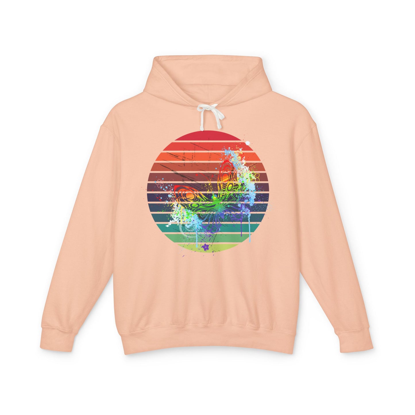Vibrant Sunset Hoodie, Unisex Lightweight Pullover, Casual Wear, Gift for Him or Her, Summer Fashion, Beach Vibes