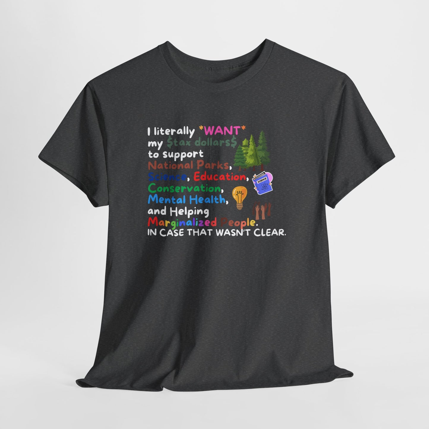 Supportive Unisex Heavy Cotton Tee - Eco & Mental Health Advocacy