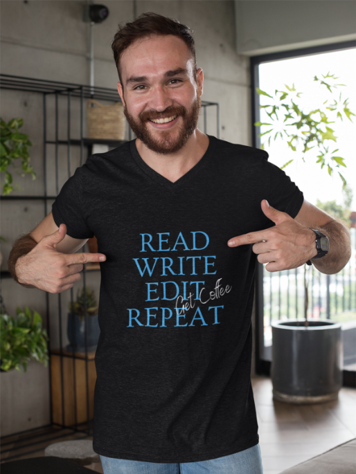 Read Write Edit Get Coffee Repeat Unisex Tee