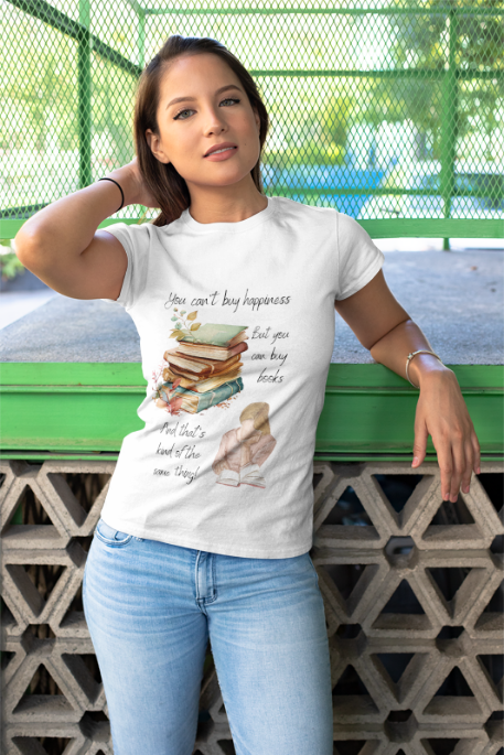 Book Lover Tee - You Can't Buy Happiness, But You Can Buy Books