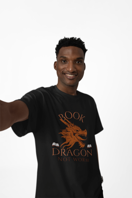 Book Dragon Unisex Tee - Not worm Design