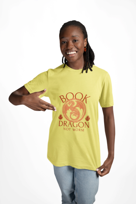 Book Dragon Unisex Tee - Not worm Design