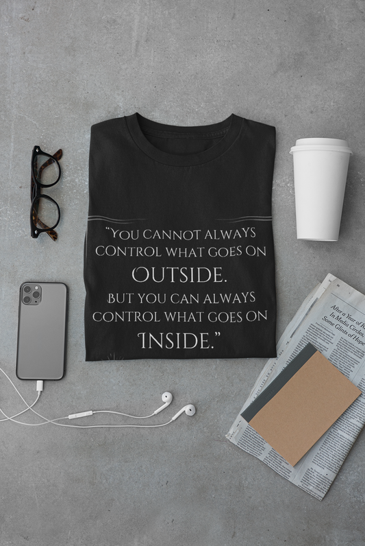Inspirational Quote Unisex Heavy Cotton Tee - Control What Goes On Inside