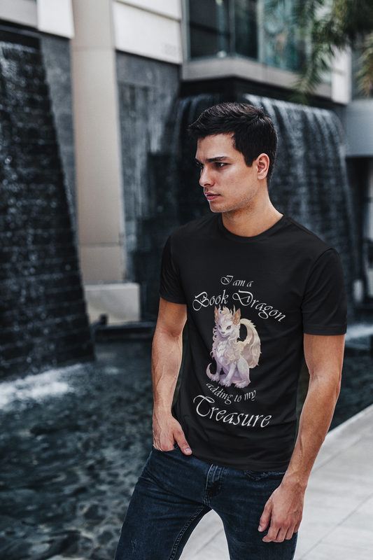 Book Dragon Unisex Cotton Tee - Perfect for Readers and Fantasy Lovers