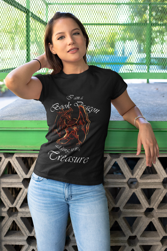 Book Dragon Unisex Cotton Tee - Perfect for Readers and Fantasy Lovers