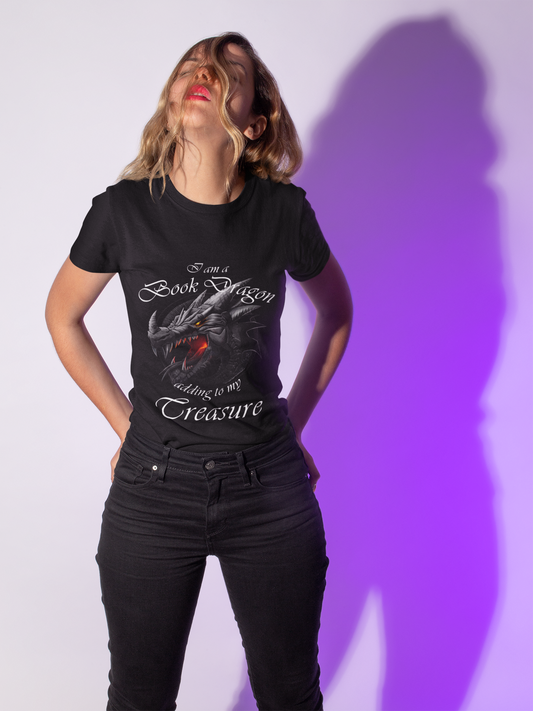 Book Dragon Unisex Cotton Tee - Perfect for Readers and Fantasy Lovers