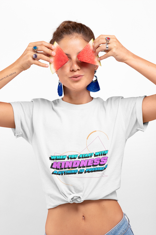 Unisex Heavy Cotton Tee - "When You Acts With Kindness, Anything Is Possible" Inspirational Shirt