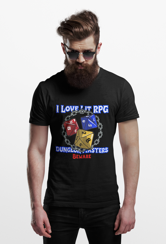 I Love RPG Unisex Heavy Cotton Tee - Dungeons & Dragons Inspired T-Shirt for Gamers
