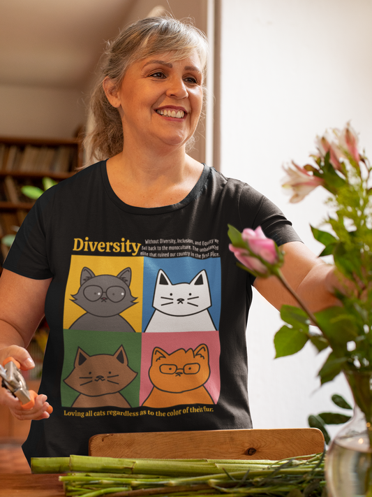 Diversity Cats Unisex Heavy Cotton Tee - Celebrate Inclusivity & Love for All Breeds