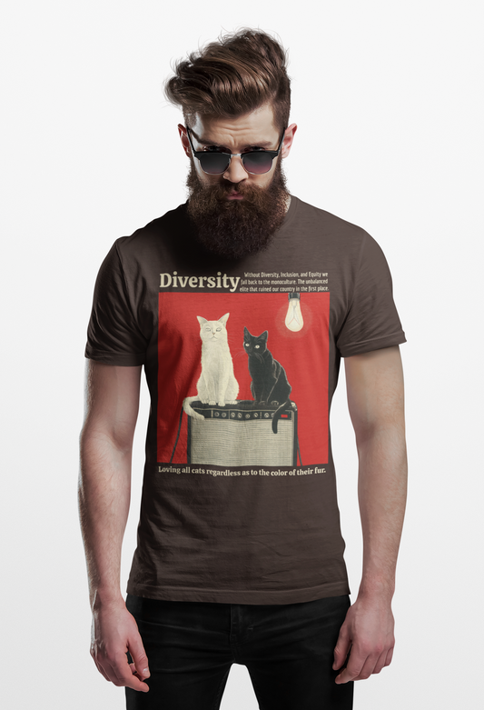 Diversity Unisex Heavy Cotton Tee - Celebrate Equality with Cat Design