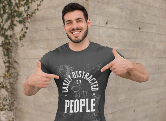 Easily Distracted By People Unisex Heavy Cotton Tee