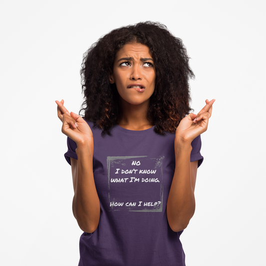 Funny Unisex Heavy Cotton Tee - "No, I Don't Know What I'm Doing, How Can I Help?"