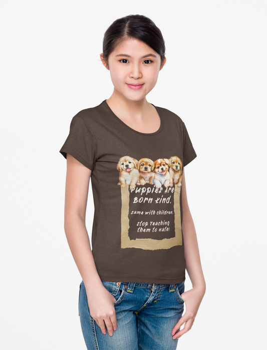 Puppy Love Unisex Heavy Cotton Tee - 'Puppies Are Born Kind' Design