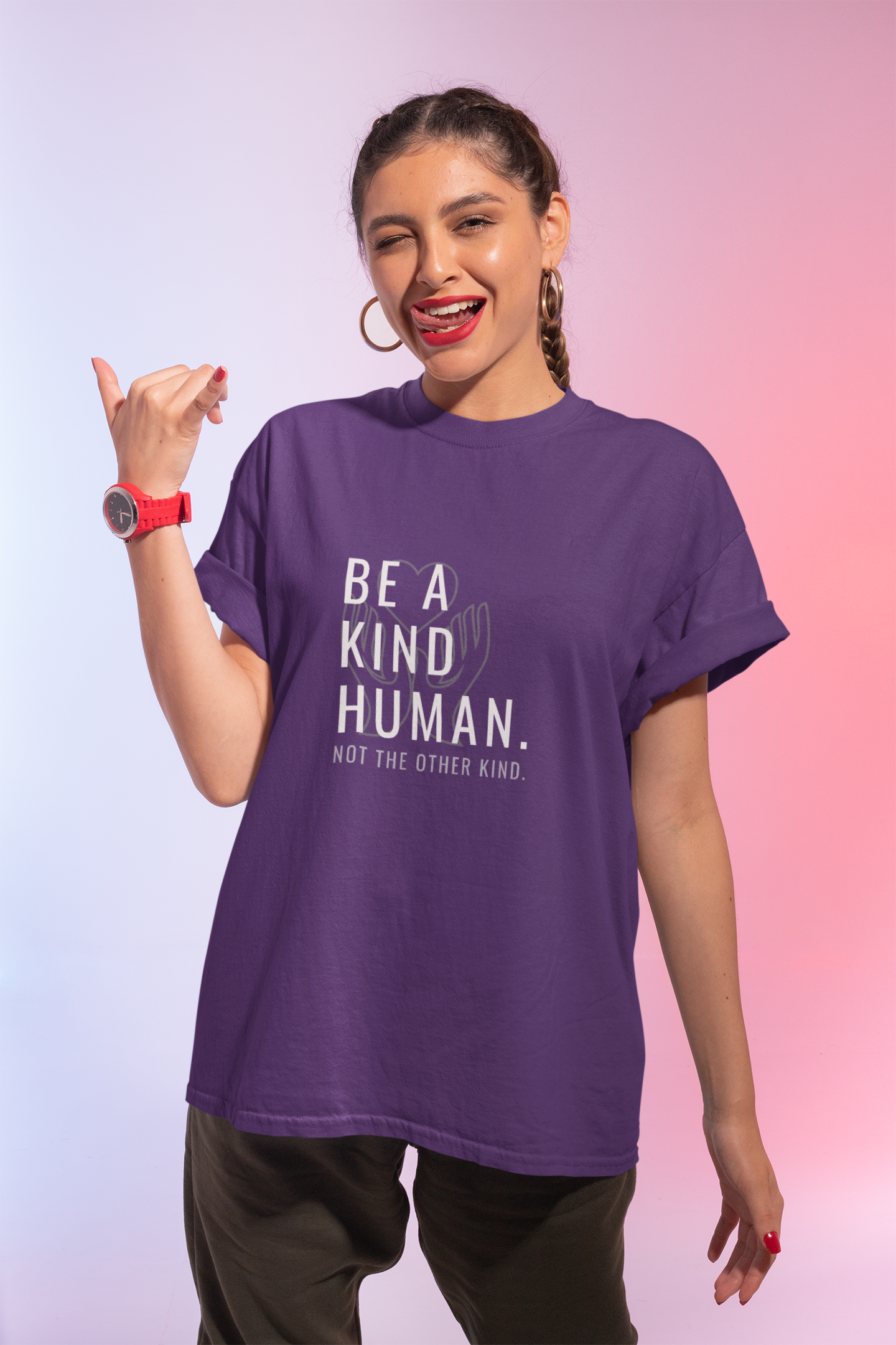 Be a Kind Human Unisex Heavy Cotton Tee - Positive Message T-Shirt
