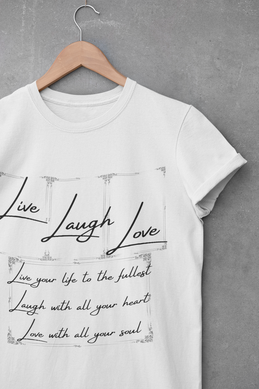 Live Laugh Love Unisex Heavy Cotton Tee - Positive Vibes T-Shirt