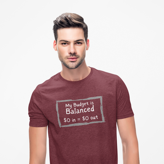 Humorous Budget Tee - "My Budget is Balanced" Unisex Heavy Cotton T-Shirt