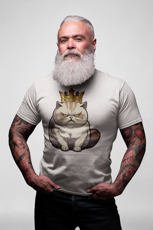 Royal Grumpy Cat Unisex Heavy Cotton Tee - Fun Animal Graphic Shirt